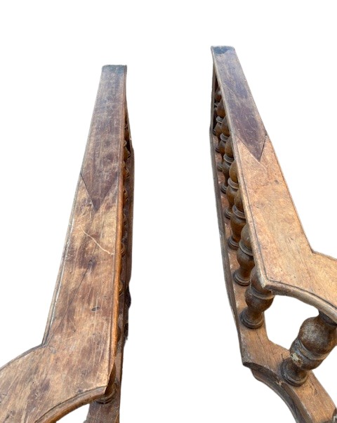 coppia di balaustre in noce sagomate-photo-4