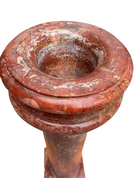 Colonna con vaso in breccia rosata-photo-3