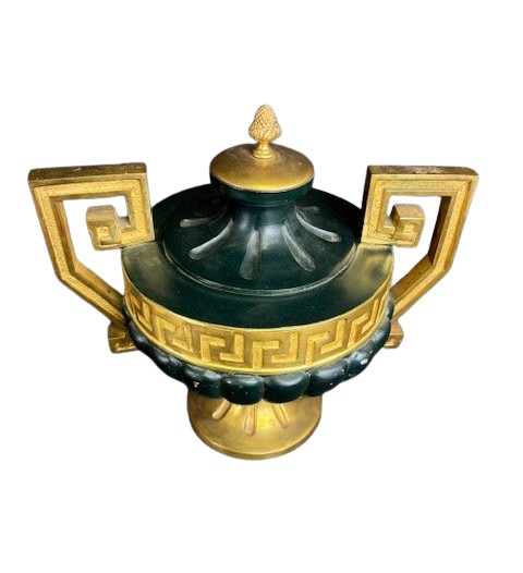 coppia di vasi in bronzo dorato al mercurio e bruniti-photo-3