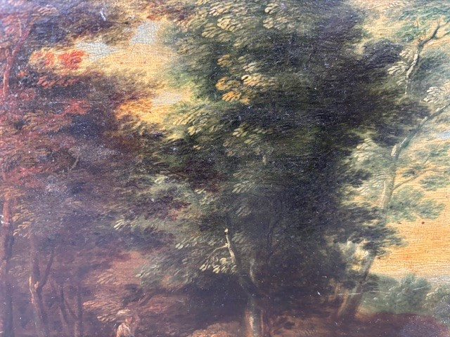 Dipinto fiammingo su tavola raffigurante paesaggio-photo-3