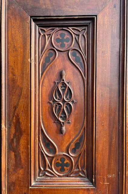 Coppia di porte in noce di provenienza lombarda-photo-4