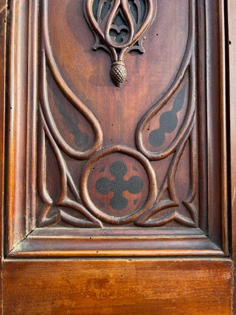 Coppia di porte in noce di provenienza lombarda-photo-5