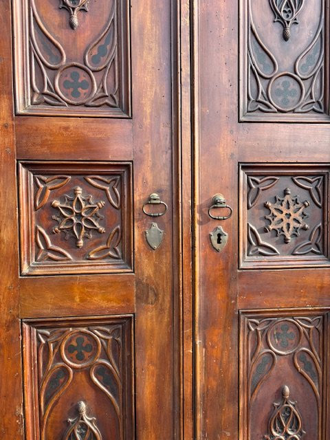 Coppia di porte in noce di provenienza lombarda-photo-6