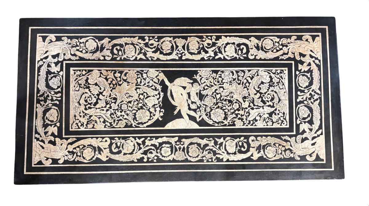 Piano di tavolo in scagliola ,Carpi