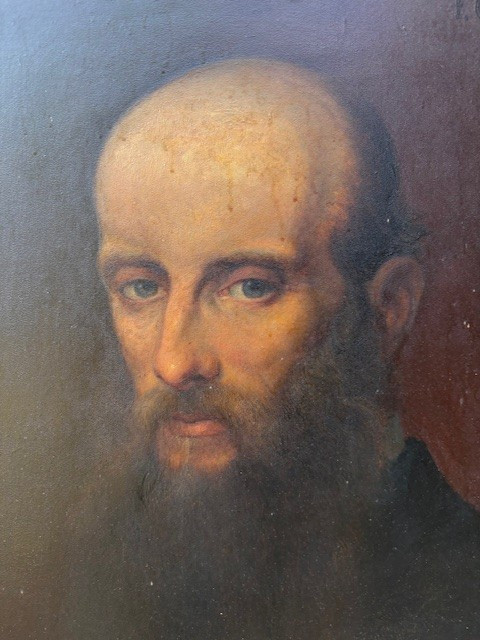 Dipinto ad olio su cartone firmato e datato "F. C. Welsch 1885"-photo-3