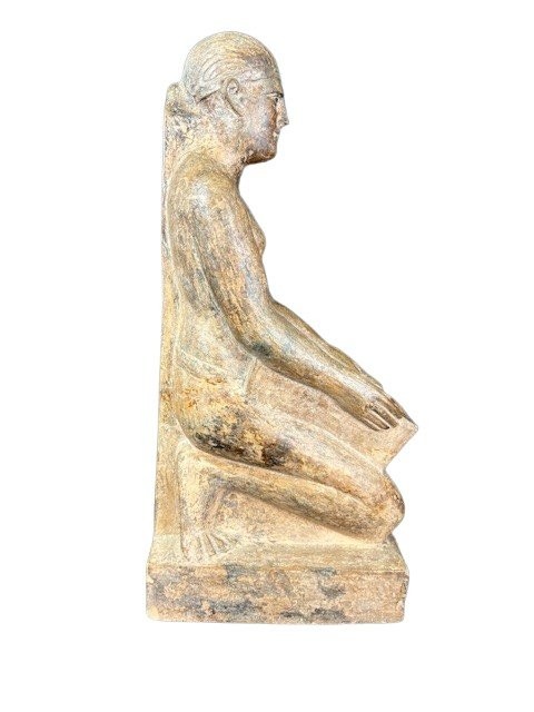 Scultura in terracotta raffigurante lo scriba seduto-photo-4