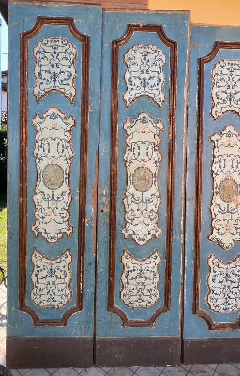 Serie di 4 porte dipinte e decorate di ambito napoletano -photo-2