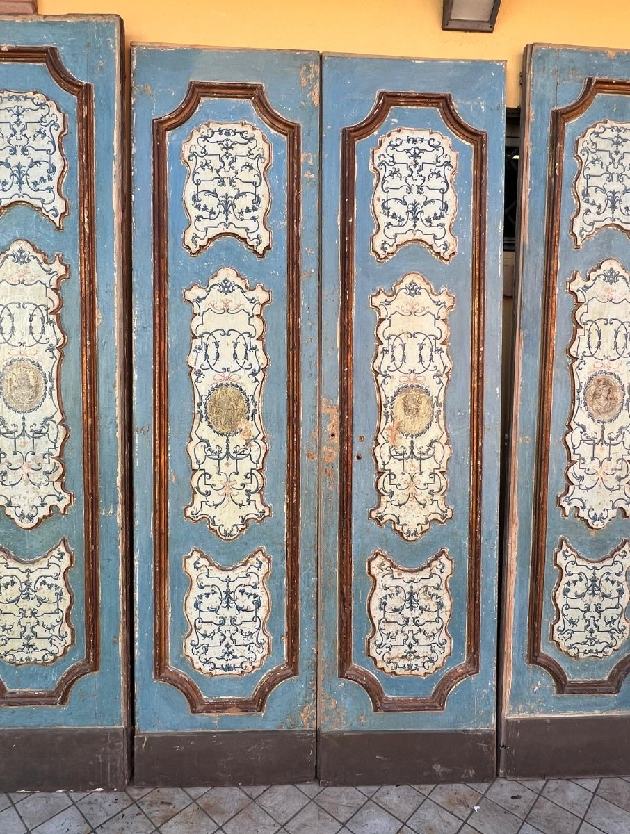 Serie di 4 porte dipinte e decorate di ambito napoletano -photo-3