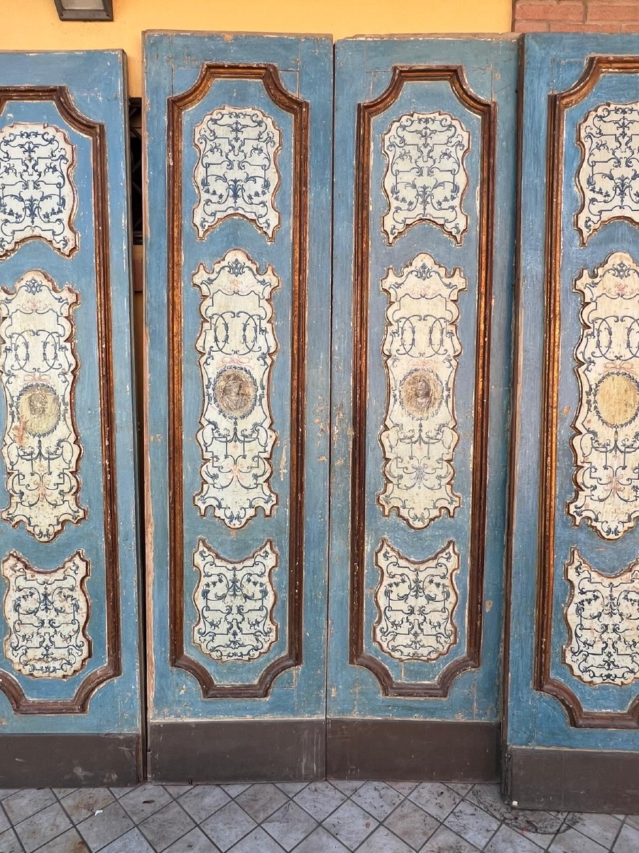 Serie di 4 porte dipinte e decorate di ambito napoletano -photo-4