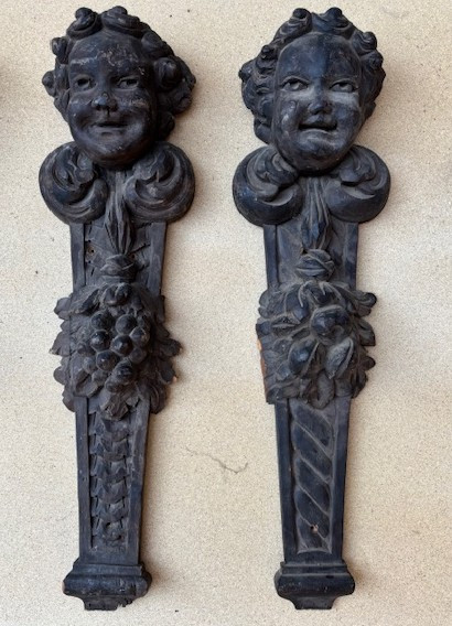 6 fregi scolpiti raffiguranti putti-photo-2