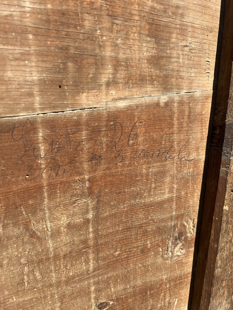 Coppia di panche da palazzo in legno dipinto -photo-6