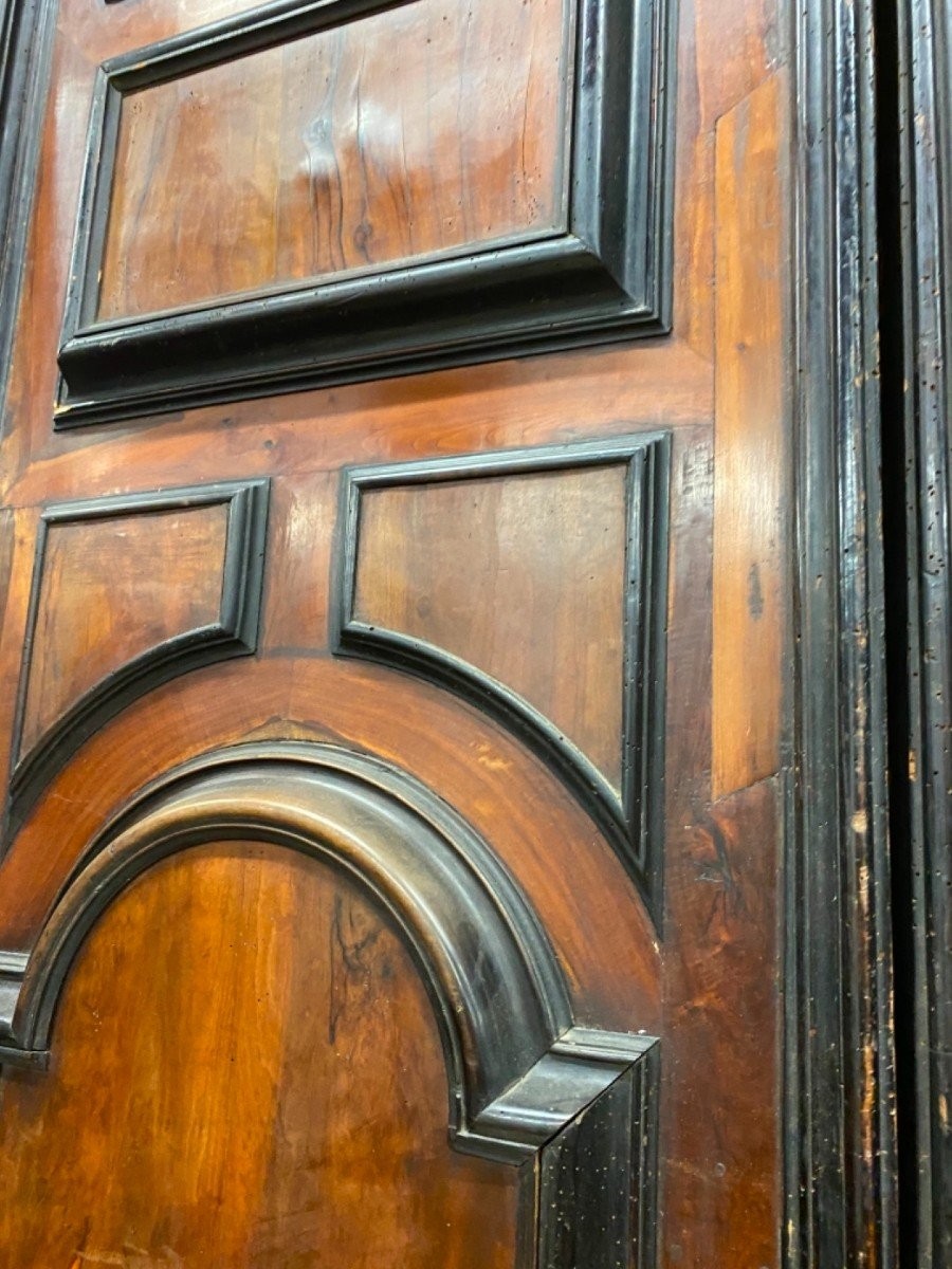 porta a 2 battenti lastronata in noce con profilature ebanizzate , Venezia-photo-2