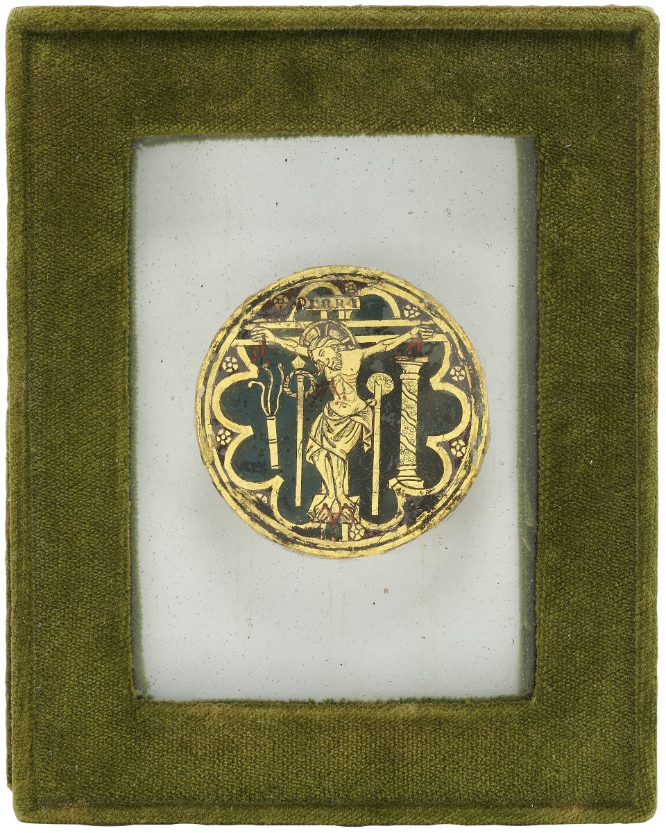 Tonso in vetro eglomisè di scuola umbra-photo-2