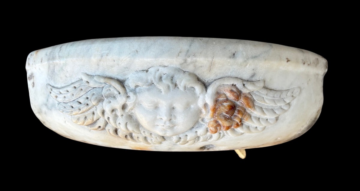 lavamani toscano ad angolo in marmo bianco-photo-2