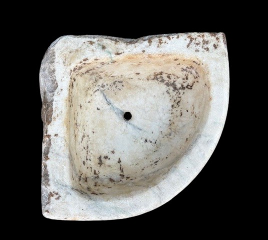 lavamani toscano ad angolo in marmo bianco-photo-4