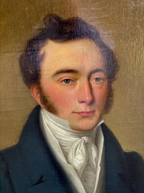 dipinto ad olio su tela  francese raffigurante il ritratto di un medico -photo-2