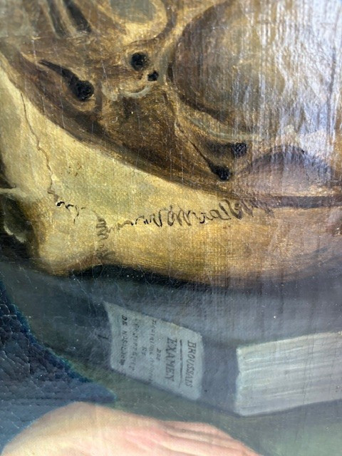 dipinto ad olio su tela  francese raffigurante il ritratto di un medico -photo-3