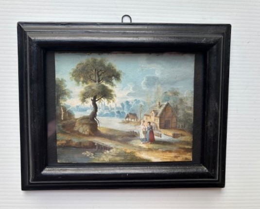 coppia di dipinti a tempera su carta-photo-2