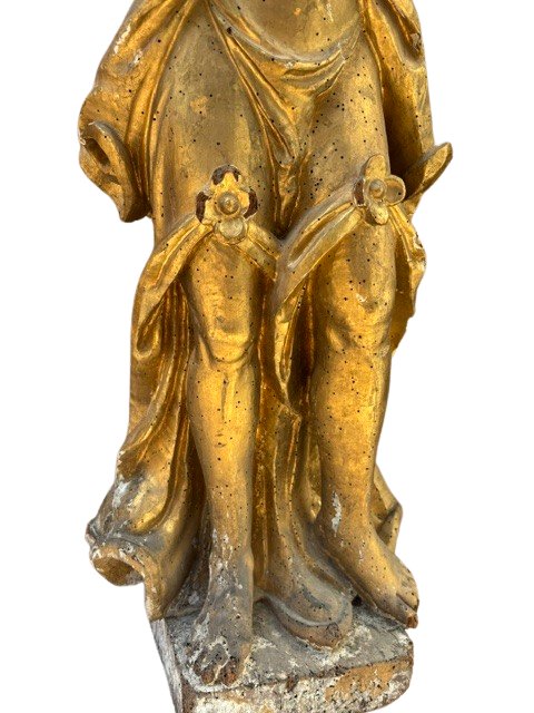 scultura in legno dorato raffigurante un angelo-photo-4