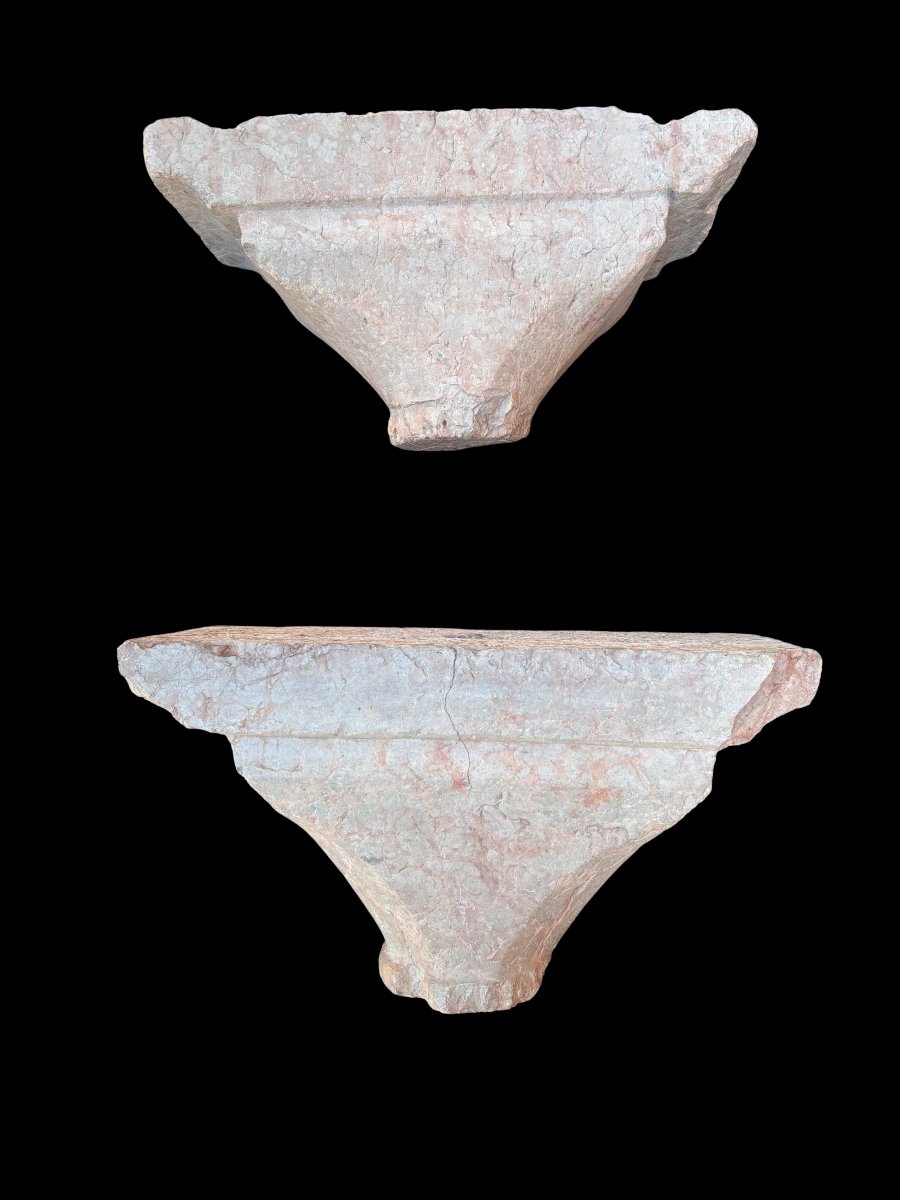 2 capitelli in marmo rosa di Verona
