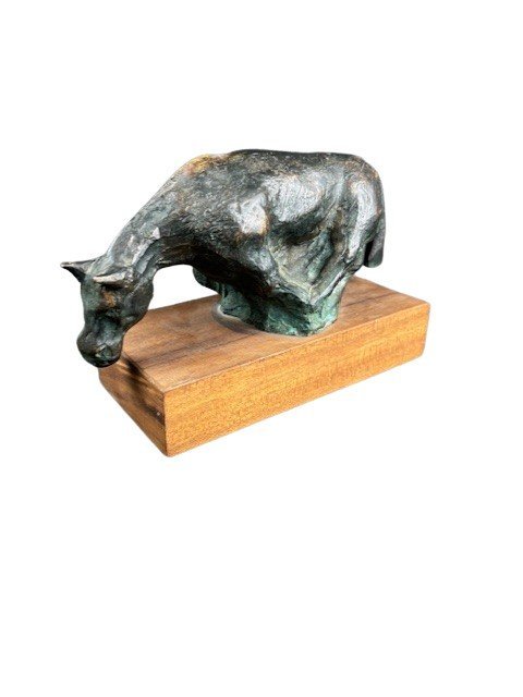Scultura in bronzo firmata e datata "Piero Bertacco 1980"-photo-2