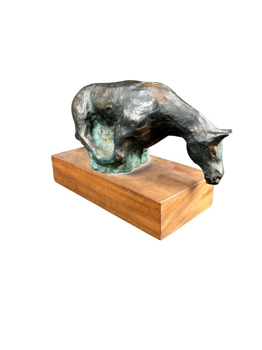 Scultura in bronzo firmata e datata "Piero Bertacco 1980"