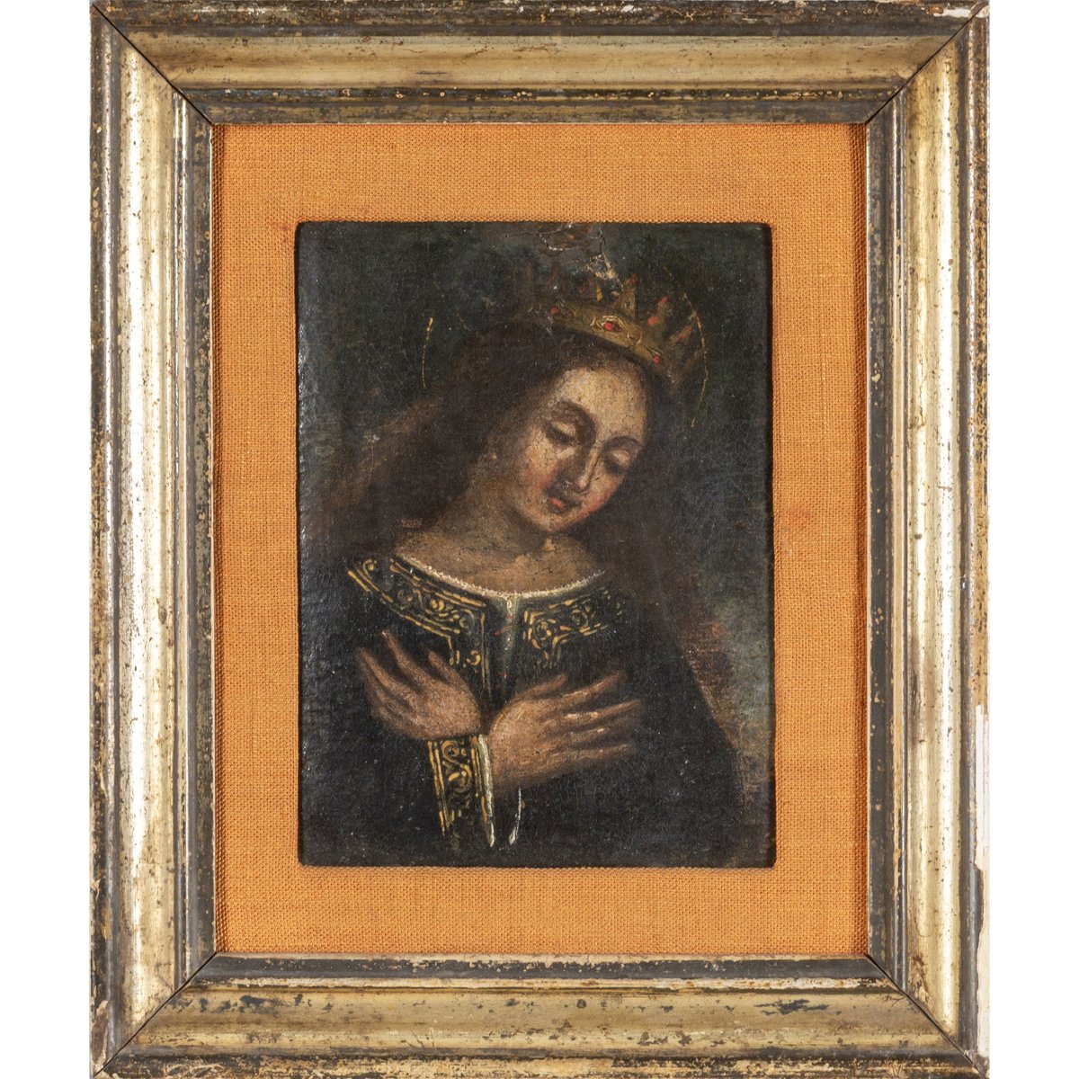 dipinto olio su tela raffigurante Santa Caterina