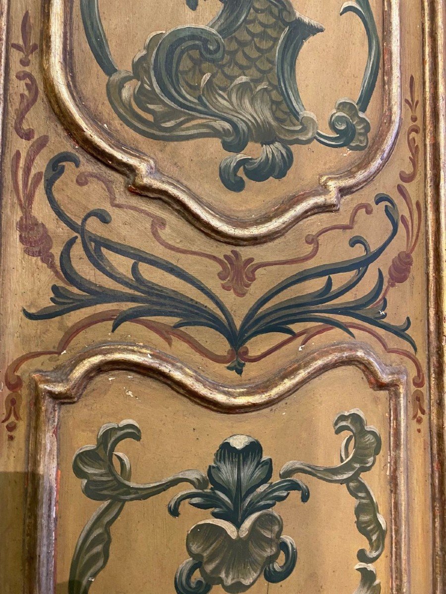 Boiserie con porta in legno dipinto di area siciliana-photo-2