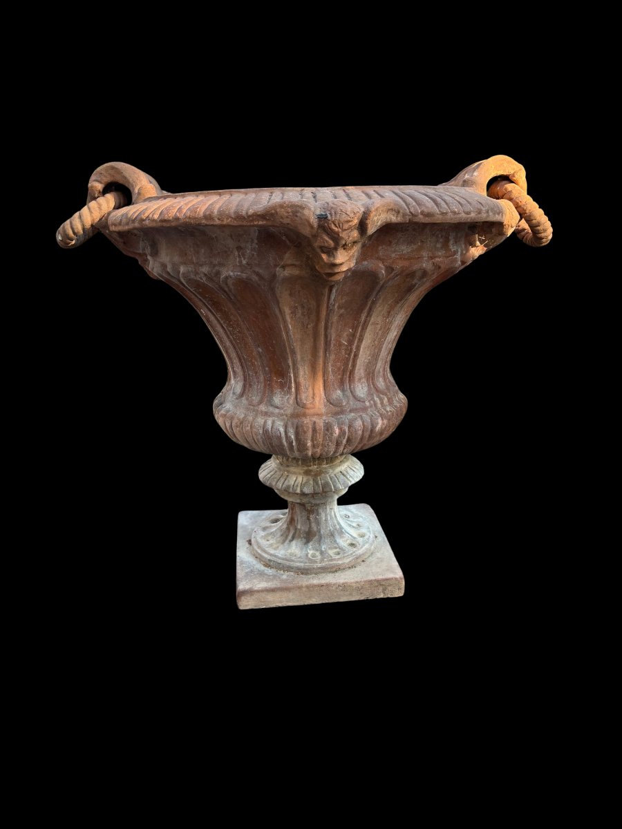 Vaso toscano in terracotta con anelli-photo-2