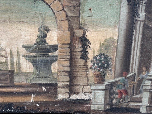 Coppia di  dipinti a tempera con cornici coeve-photo-2