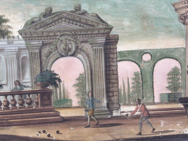 Coppia di  dipinti a tempera con cornici coeve-photo-1