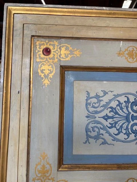 Coppia di porte in legno dipinto-photo-2
