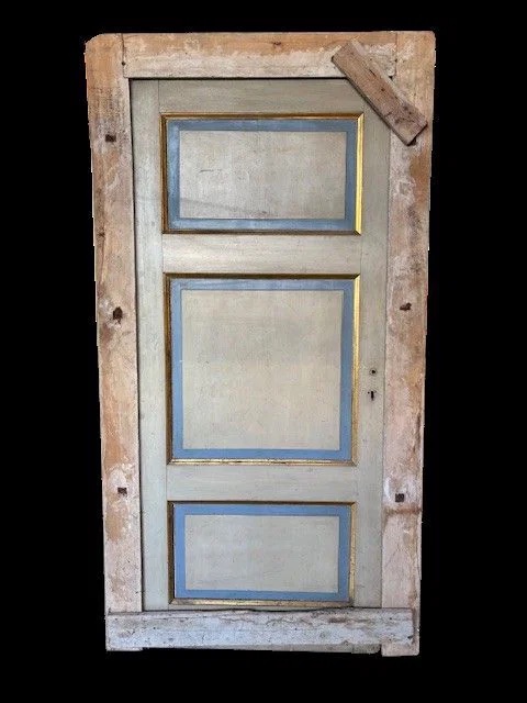 Coppia di porte in legno dipinto-photo-2