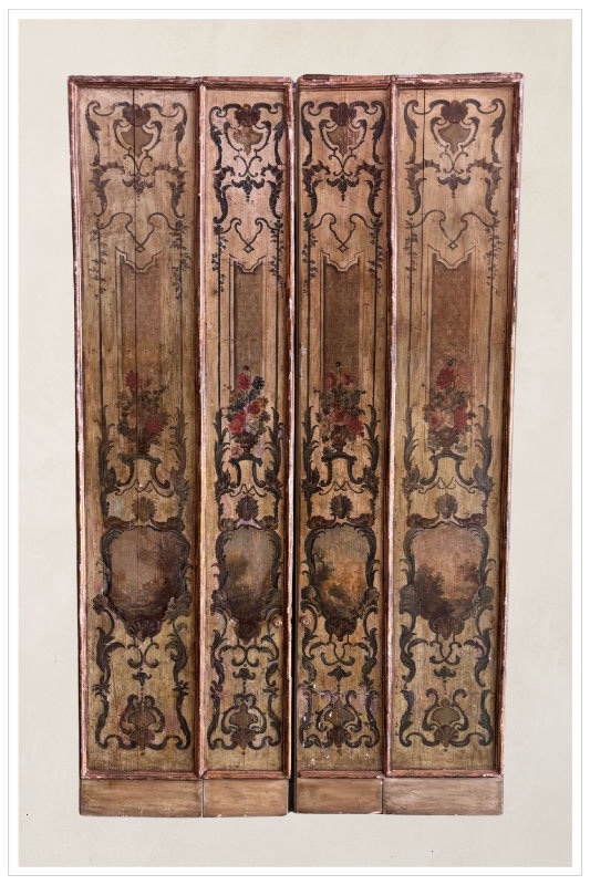 Grande porta doppia in legno dipinto, Sicilia