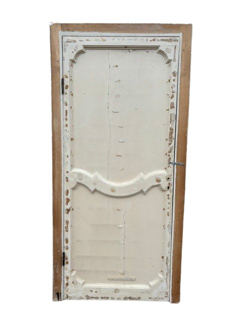 Porta in legno dipinto con cornici intagliate e dorate -photo-3