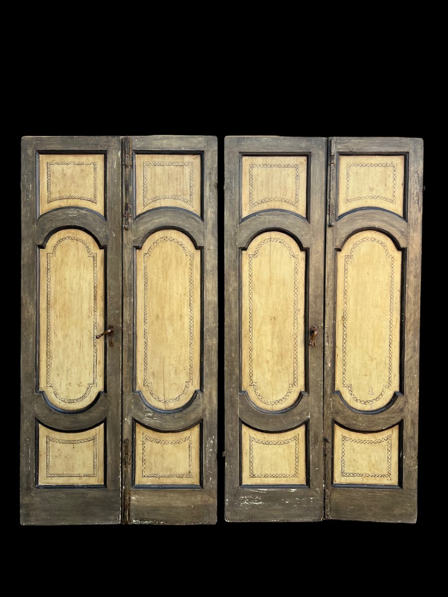 Coppia di porte dipinte  e decorate anche sul retro-photo-2