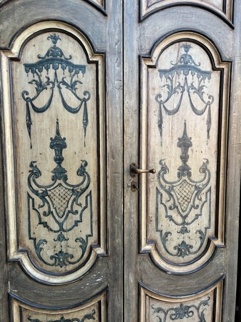 Coppia di porte dipinte  e decorate anche sul retro-photo-3