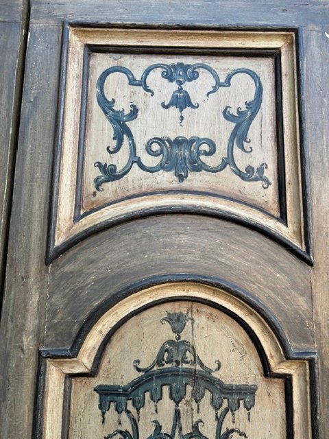 Coppia di porte dipinte  e decorate anche sul retro-photo-1
