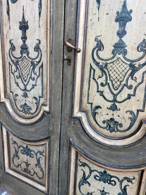 Coppia di porte dipinte  e decorate anche sul retro-photo-2