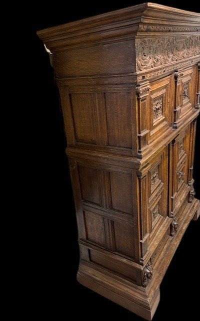grande credenza francese in rovere scolpito con decori ebanizzati-photo-2