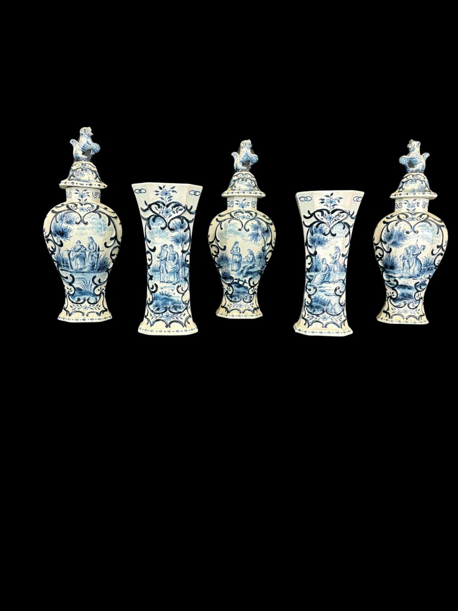 Guarnitura da camino in ceramica di Delft-photo-2