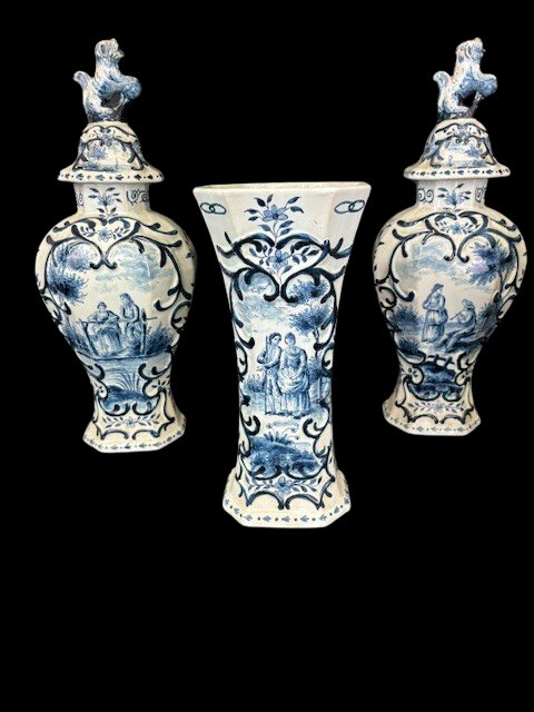 Guarnitura da camino in ceramica di Delft-photo-4