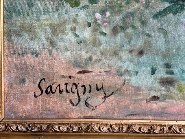 Dipinto ad olio su tela firmato " Savigny " -photo-3