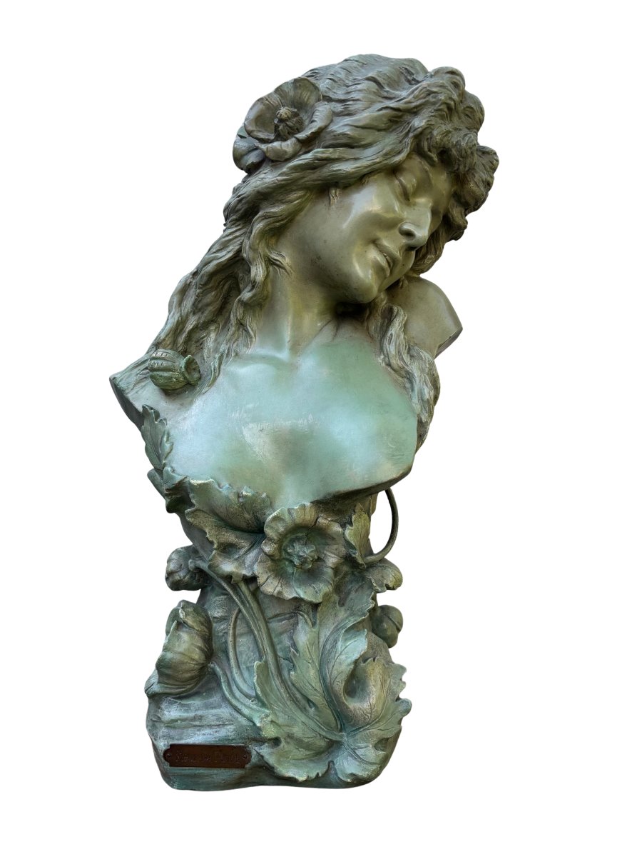 "Fleur de pavot" busto marcato  "Shumacher's Marmorguss"