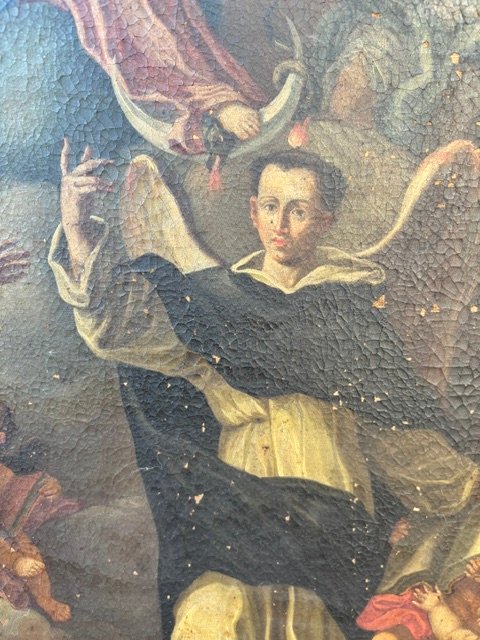 Dipinto ad  olio su tela raffigurante l'Assunzione della Vergine con Santi -photo-4