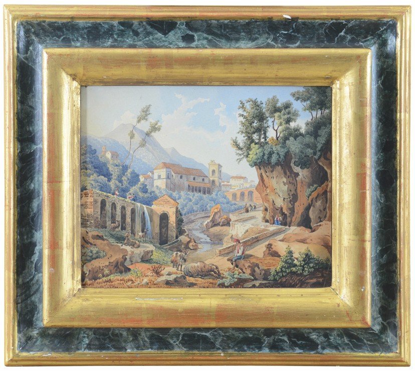 Acquerello su carta di ambito romano