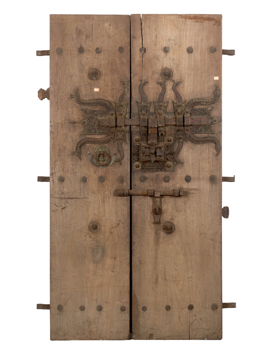 Porta indiana in teak con ferramenta originale