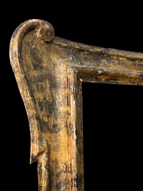 Incisione raffigurante l'imperatore Francesco 1° nella sua cornice originale in legno laccato a-photo-2