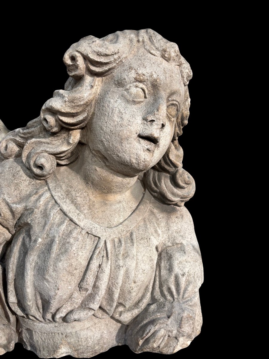 coppia di sculture in pietra raffiguranti angeli-photo-4