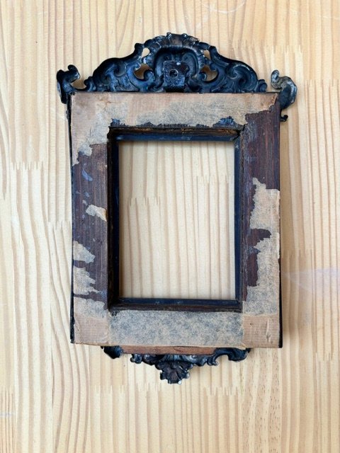 Cornice in legno ebanizzato con inserti in pietre dure-photo-2